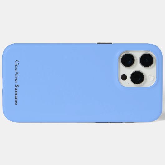 Personalisierter Name Elegant Einfache Pastel Blau Case-Mate iPhone Hülle (Rückseite (Horizontal))