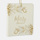 Personalisierter Name Elegant Einzigartig Frohe We Keramikornament (Rechts)