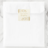 Personalisierter Name Elegant Einzigartig Frohe We Quadratischer Aufkleber (Tasche)