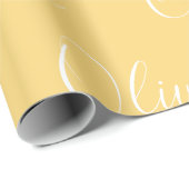 Personalisierter Name Elegant Gelb Modern Geschenkpapier (Rolleneckpunkt)