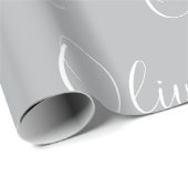 Personalisierter Name Elegant Grau Modern Geschenkpapier (Rolleneckpunkt)