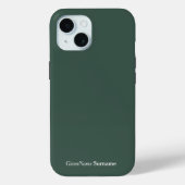 Personalisierter Name Elegant Mineral Green Gray Case-Mate iPhone Hülle (Rückseite)