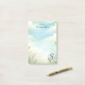 Personalisierter Name Elegant Monogram Lined Post-it Klebezettel (Auf Schreibtisch)