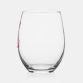 Personalisierter Name Elegant Pink Floral Monogram Weinglas Ohne Stiel (Links)