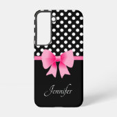 Personalisierter Name Elegant Rosa Bow Samsung Galaxy Hülle (Rückseite)