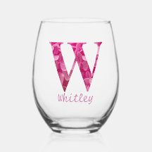 Personalisierter Name Elegant Rosa Floral Monogram