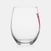 Personalisierter Name Elegant Rosa Floral Monogram Weinglas Ohne Stiel (Rechts)