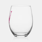 Personalisierter Name Elegant Rosa Floral Monogram Weinglas Ohne Stiel (Links)