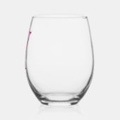 Personalisierter Name Elegant Rosa Floral Monogram Weinglas Ohne Stiel (Links)