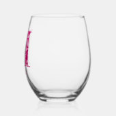 Personalisierter Name Elegant Rosa Floral Monogram Weinglas Ohne Stiel (Links)