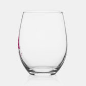 Personalisierter Name Elegant Rosa Floral Monogram Weinglas Ohne Stiel (Links)