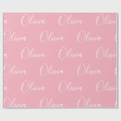 Personalisierter Name Elegant Rosa Modern Geschenkpapier (Flach)