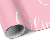 Personalisierter Name Elegant Rosa Modern Geschenkpapier (Rolleneckpunkt)