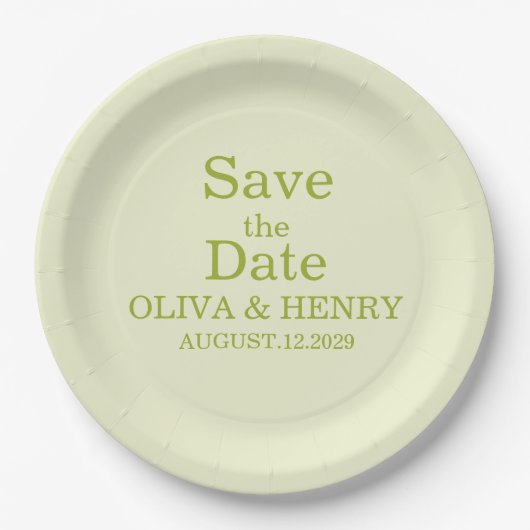 PERSONALISIERTER NAME ELEGANT SAVE THE DATE PAPPTELLER (Vorderseite)
