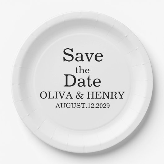 PERSONALISIERTER NAME ELEGANT SAVE THE DATE PAPPTELLER (Vorderseite)