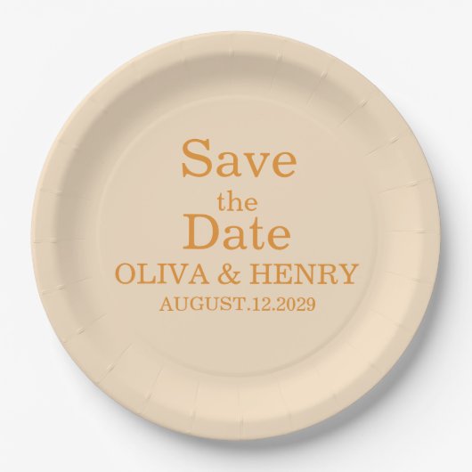 PERSONALISIERTER NAME ELEGANT SAVE THE DATE PAPPTELLER (Vorderseite)