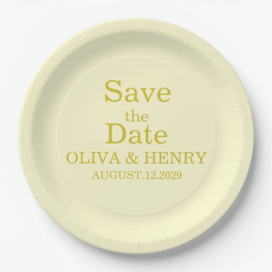 PERSONALISIERTER NAME ELEGANT SAVE THE DATE PAPPTELLER (Vorderseite)