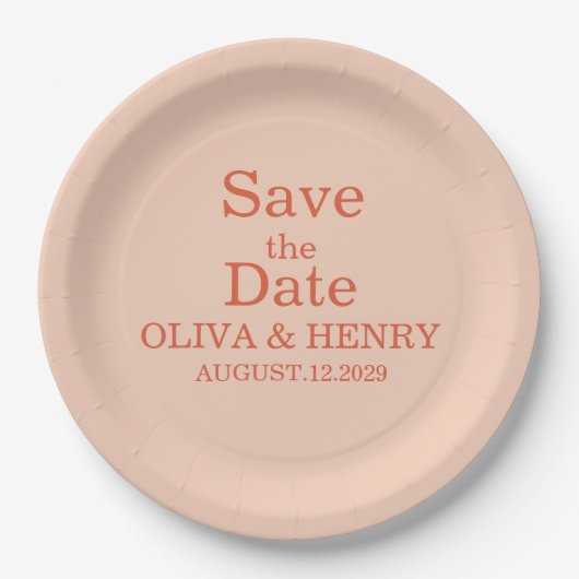 PERSONALISIERTER NAME ELEGANT SAVE THE DATE PAPPTELLER (Vorderseite)