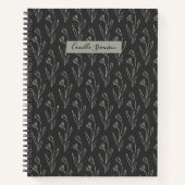 Personalisierter Name Elegant Schwarz-weiß Notizblock (Vorderseite)