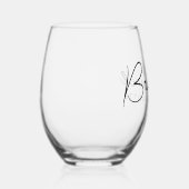 Personalisierter Name Elegant Script Bridesmaid Ge Weinglas Ohne Stiel (Rechts)