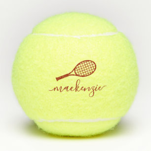 Personalisierter Name Elegant Script Burgundy Tennisbälle