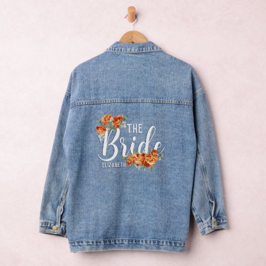 Personalisierter Name Elegant Script floral The Br Jeansjacke (Hangar)