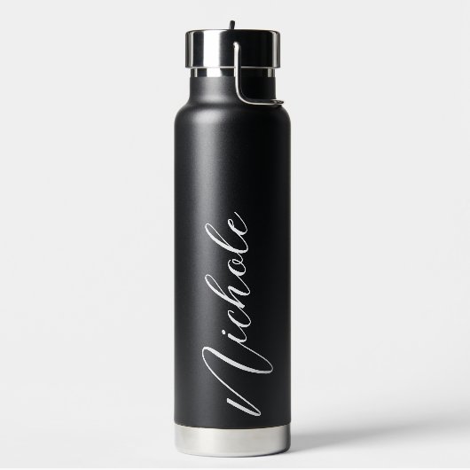 Personalisierter Name Elegant Script Typografy Mod Trinkflasche (Links)