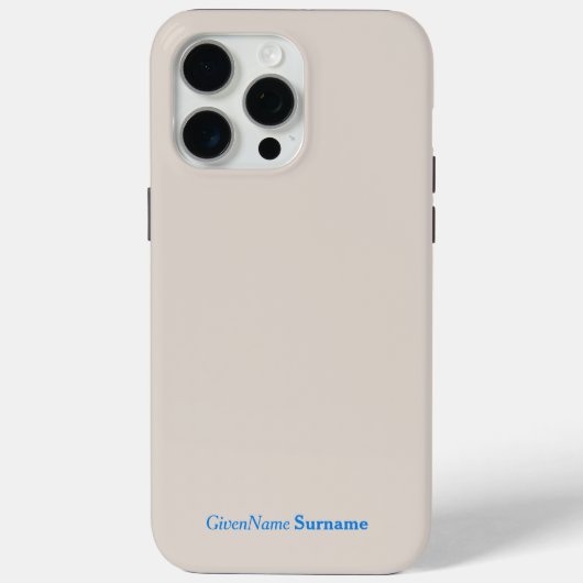 Personalisierter Name Elegant Simple Quill Gray Bl Case-Mate iPhone Hülle (Rückseite)