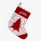 Personalisierter Name Elegant Xmas Tree Snow Hail Kleiner Weihnachtsstrumpf (Vorderansicht (hängend))