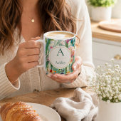 Personalisierter Name Elegante Blumenmuster Kaffeetasse