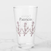 Personalisierter Name Elegante Kirschblüten Rosa Glas (Rückseite)