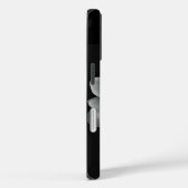 Personalisierter Name Elegante Schwarz-Weiß-Blume Case-Mate iPhone Hülle (Rückseite / Rechts)