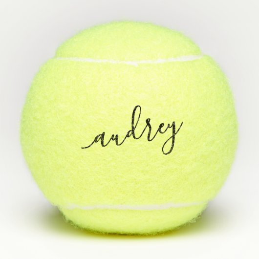 Personalisierter Name Elegante Script Tennis Balls Tennisbälle (Vorderseite)