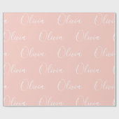 Personalisierter Name Eleganter Pfirsich Modern Geschenkpapier (Flach)