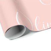 Personalisierter Name Eleganter Pfirsich Modern Geschenkpapier (Rolleneckpunkt)