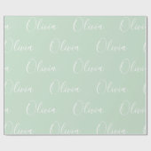 Personalisierter Name Elegantes Mintgrün Modern Geschenkpapier (Flach)