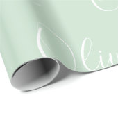 Personalisierter Name Elegantes Mintgrün Modern Geschenkpapier (Rolleneckpunkt)