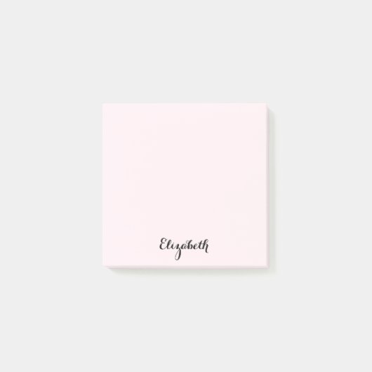 Personalisierter Name Elegantes Script Rosa Zuhaus Post-it Klebezettel (Vorderseite)