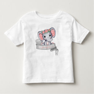 Personalisierter Name Elephant Baby Girl Individue Kleinkind T-shirt