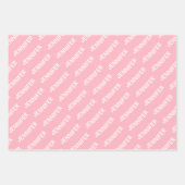 Personalisierter Name Elephant Baby Girl Pink Must Geschenkpapier Set (Vorderseite 3)