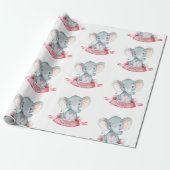 Personalisierter Name Elephant Baby Girl Pink und  Geschenkpapier (Ungerollt)