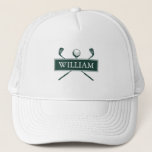 Personalisierter Name Emerald Green Golf Ball und  Truckerkappe<br><div class="desc">Personalisieren Sie den Namen,  um ein großartiges Golfgeschenk zu schaffen und zu behalten. Entwickelt von Thisisnotme©</div>