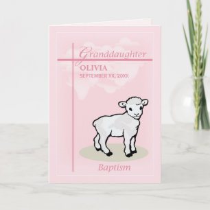 Personalisierter Name Enkelin Taufe Rosa Mädchen Karte
