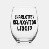 Personalisierter Name Entspannflüssigkeit Weinglas Ohne Stiel (Vorderseite)