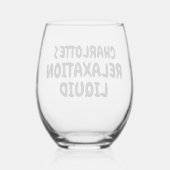 Personalisierter Name Entspannflüssigkeit Weinglas Ohne Stiel (Rückseite)