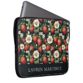 Personalisierter Name Erdbeeren und Blossom Laptopschutzhülle (Vorne Rechts)