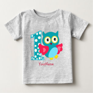 Personalisierter Name Erster Geburtstag Säugling B Baby T-shirt