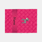 Personalisierter Name Esel Rosa Blume Fleecedecke (Vorderseite (Horizontal))