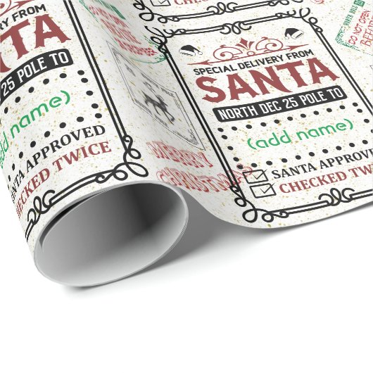 Personalisierter Name Express-Lieferung 1 Packpapi Geschenkpapier (Rolleneckpunkt)