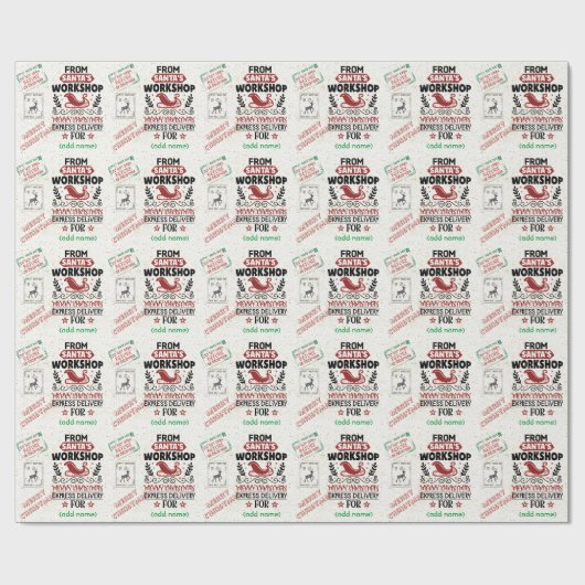 Personalisierter Name Express Lieferung 2Wrapper Geschenkpapier (Flach)